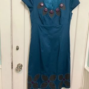 Boden teal sheath dress, sz US6